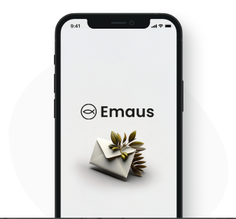 Phone with Emaus Logo